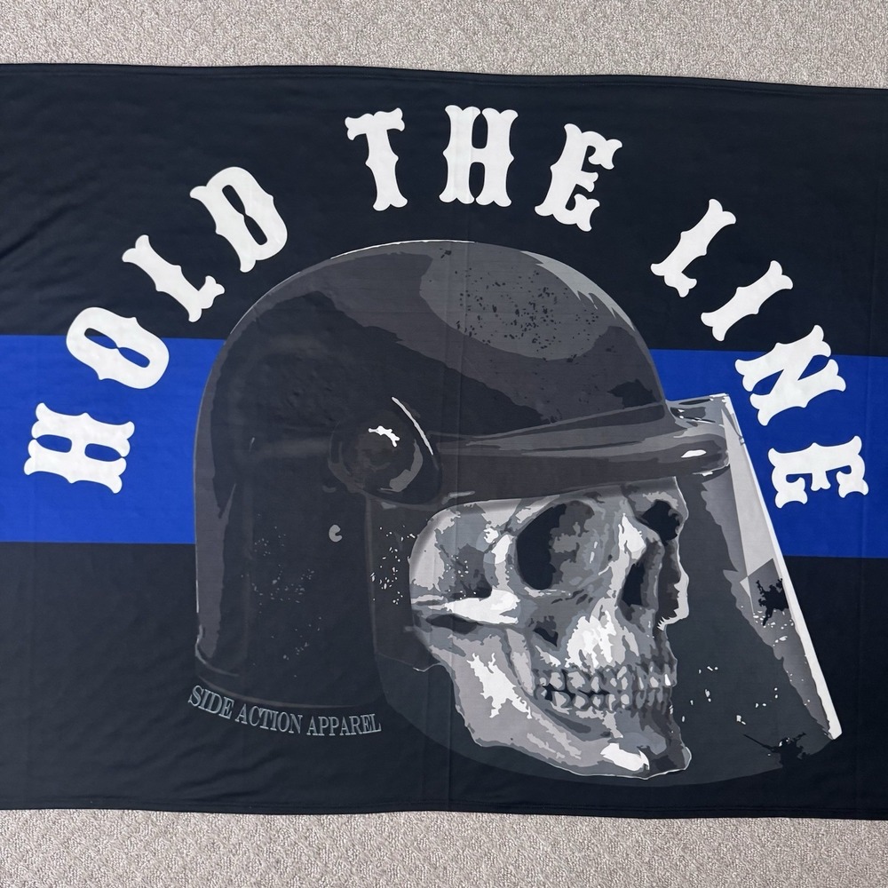 Side Action Apparel "Hold The Line" Thin Blue Line Flag Law Enforcement Military